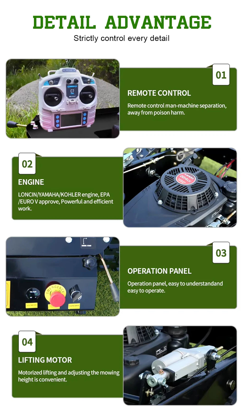 Personalized Customized Ce Epa All Terrain Lawn Mowing Robot With Rubber Tracks And Multi Functional Remote Control