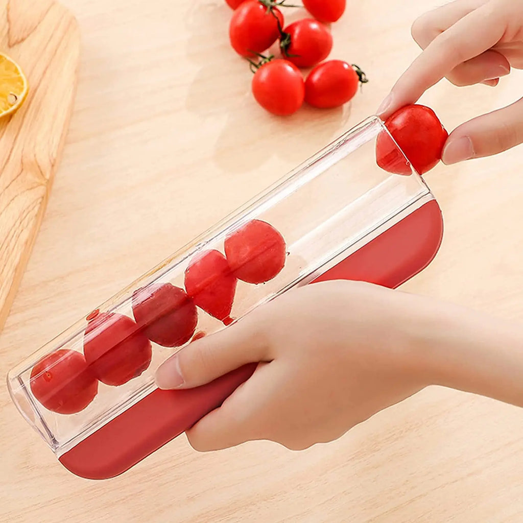 Tomato Grape Cherry Slicer Fruit Vegetable Salad Manual Slicer, Fruit and Vegetable Tool Kitchen Gadget, Progressive Zip Slicer