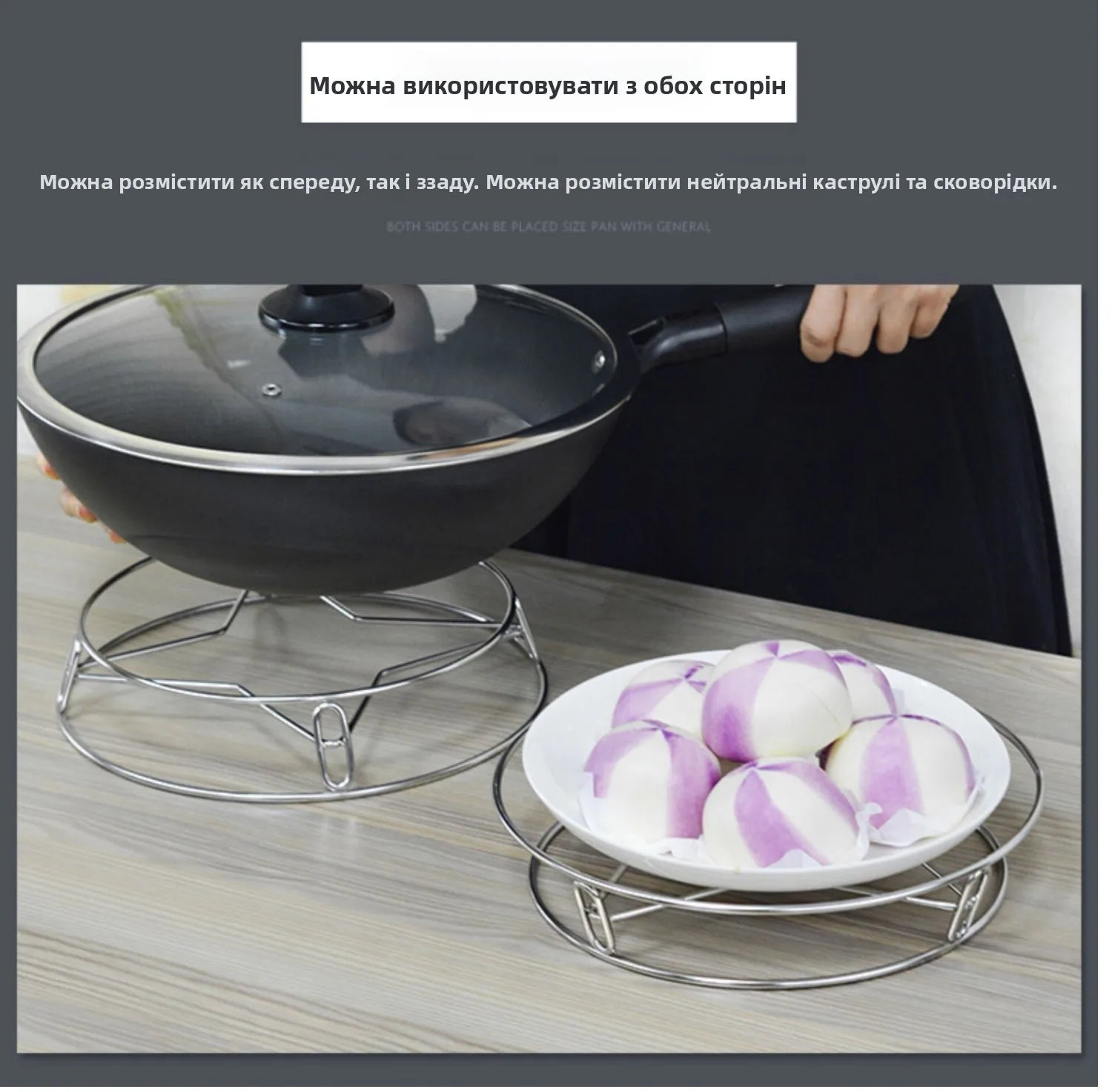 Thickened Stainless Steel round Tube Wok Stand Double Layer Pot Pad with Plate Connected Pot Stand Heat Insulation Anti-Scald...
