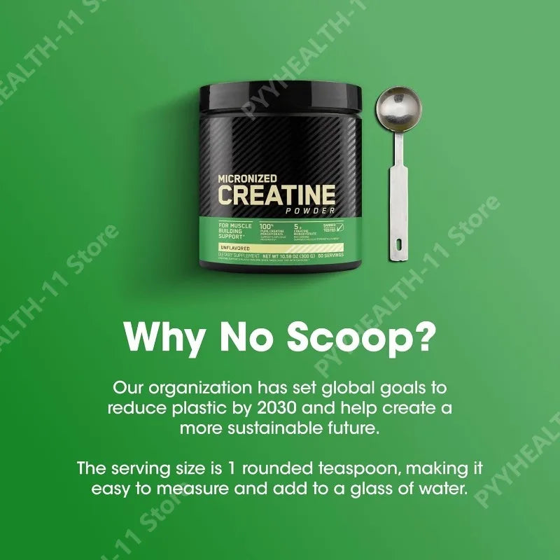 Micronized Creatine Monohydrate Powder Support Strength and Muscle Performance Unflavored 60 Servings 300 Grams