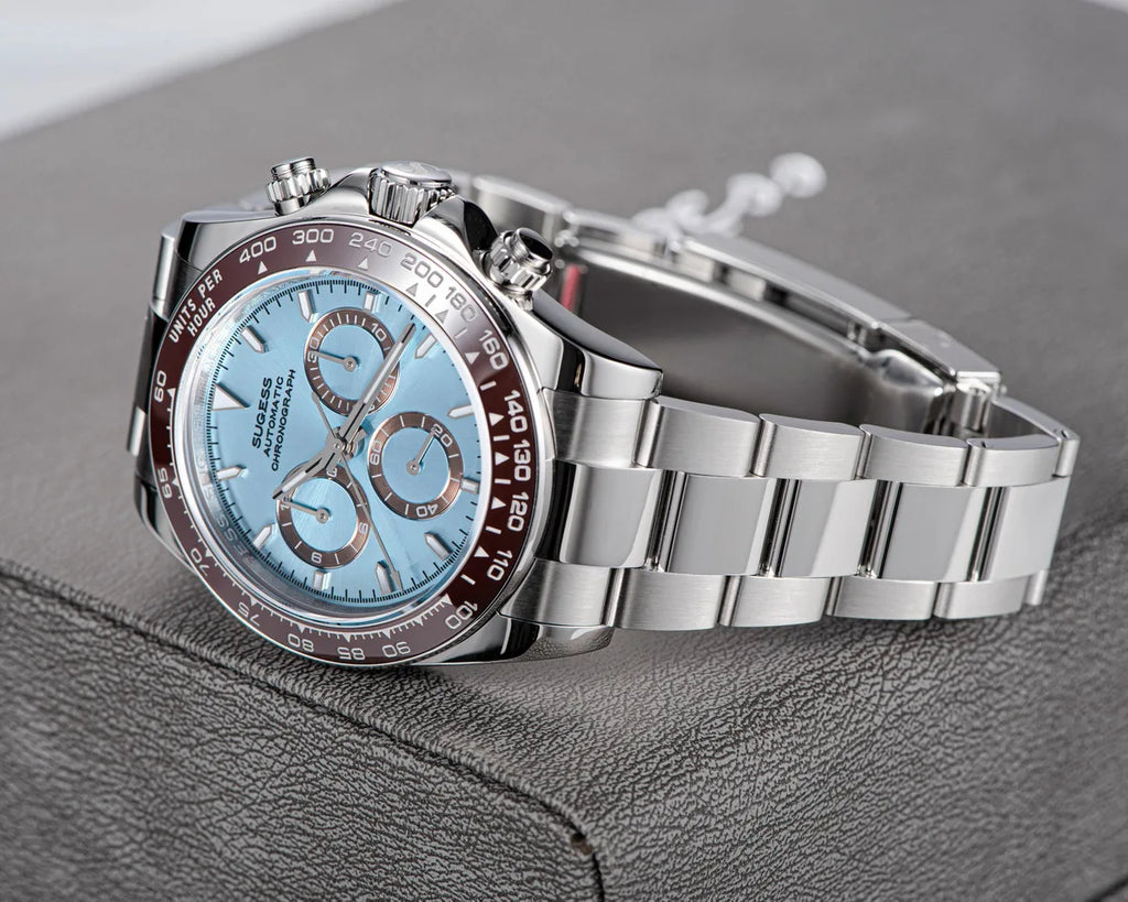 Sugess Diving Mens Watch Panda Automatic Mechanical Chronograph Peacock SL4801 Movement Wristwatch Waterproof Ceramic Bezel New