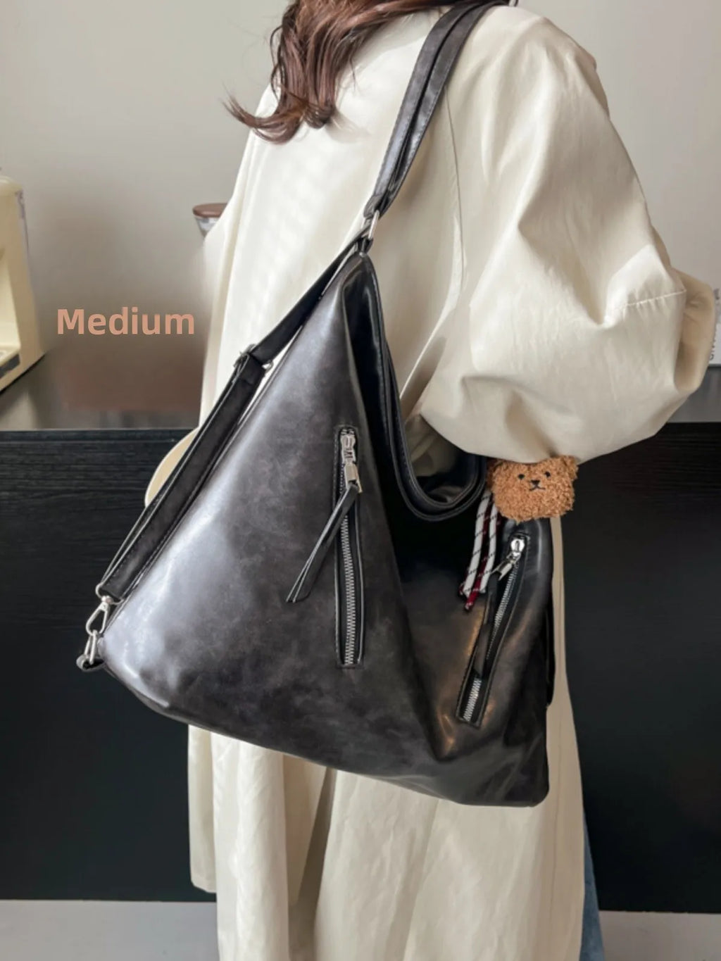 Retro Three-Use Large Capacity Commuter Tote Bag 2025 New Style Single Shoulder Backpack Crossbody Bag for Work Leisure