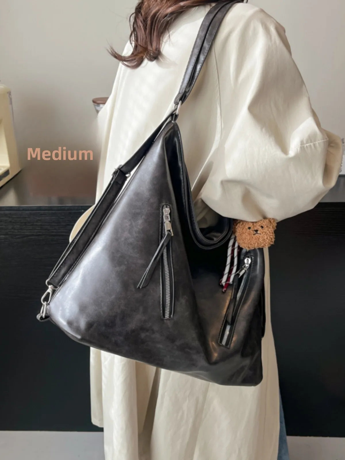 Retro Three-Use Large Capacity Commuter Tote Bag 2025 New Style Single Shoulder Backpack Crossbody Bag for Work Leisure