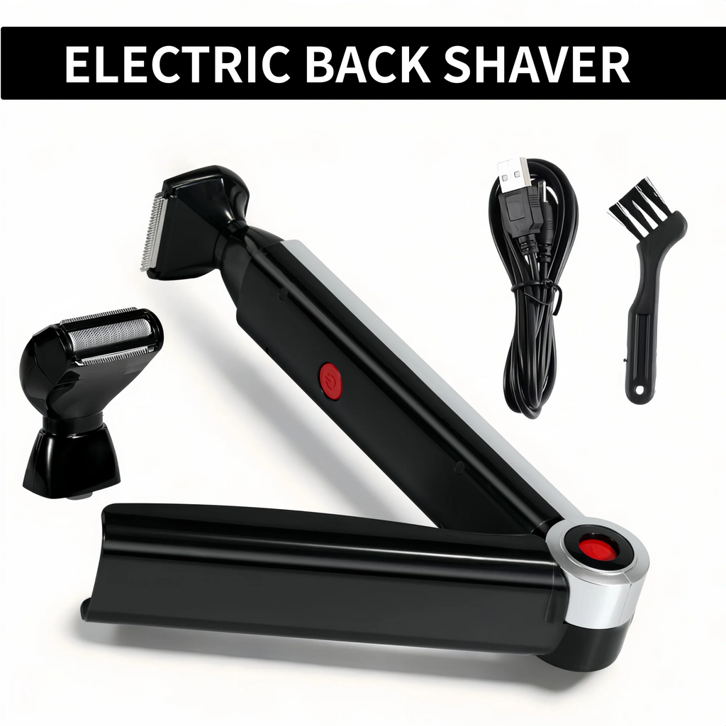 Men Shaving 180 Degrees Foldable Electric Back Hair Shaver Long handle men back shaver 2 In 1 Facial Hair Trimmer Razor