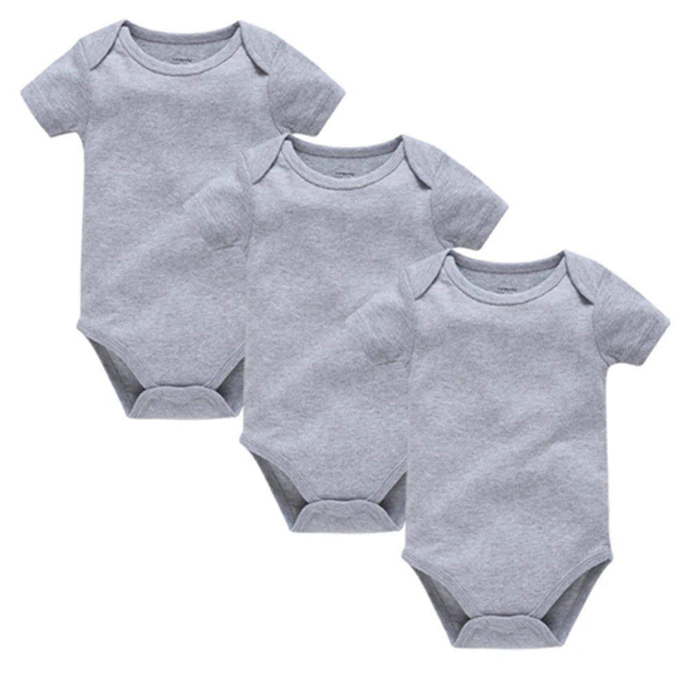 2025 Solid White Baby Clothes Short Sleeve Cotton Baby Girls Boys Bodysuit Newborn body bebe 0-24 months Infant Jumpsuit