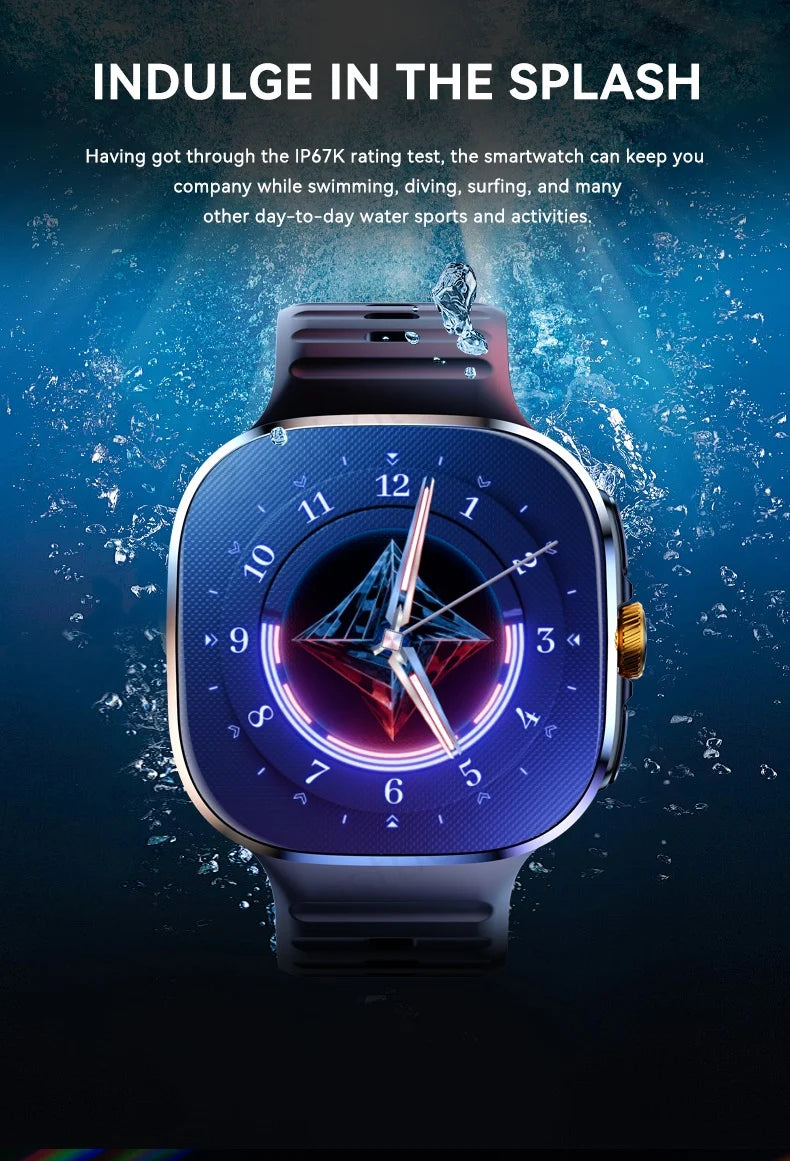 Original M99 Smartwatch with 2.4 Inch AMOLED Screen 4G/5G SIM Card Slot GPS WiFi 190° Rotating Camera Android 10.0 Gaming Watch