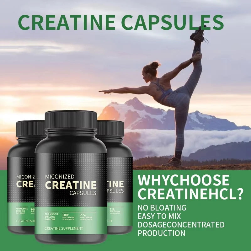 100 PCS Creatine Monohydrate Capsules - Muscle, Performance Supplement for Men  Women, Non-GMO, Gluten-Free