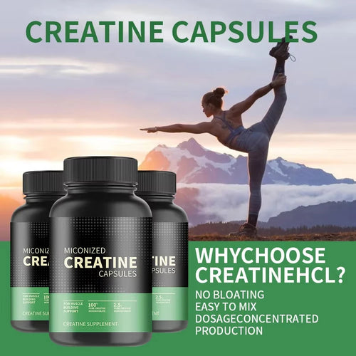 100 PCS Creatine Monohydrate Capsules - Muscle, Performance Supplement for Men  Women, Non-GMO, Gluten-Free