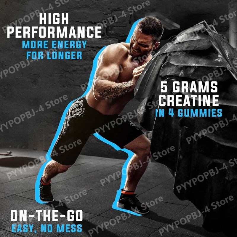 Creatine Monohydrate Gummies for Men & Women-5g of Creatine Monohydrate Per Serving- Help Increase Strength and Build Muscle