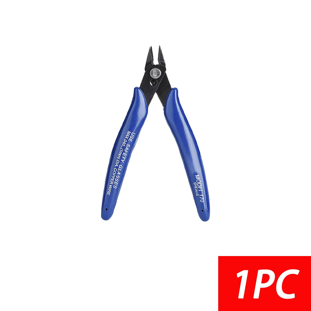 170 Wire Cutter DIY Trimmer Diagonal Side Cutting Cable Nippers Red Blue Pliers Hand Mini Snips Flush Nipper Trimmer Hand Tools