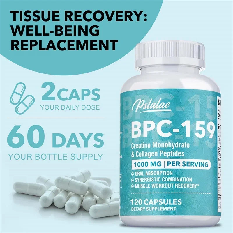 BPC-159 Peptide Capsules - Post-Workout Recovery, Relieve Muscle Soreness, for Bone and Joint Health, Sports Nutrition Diet