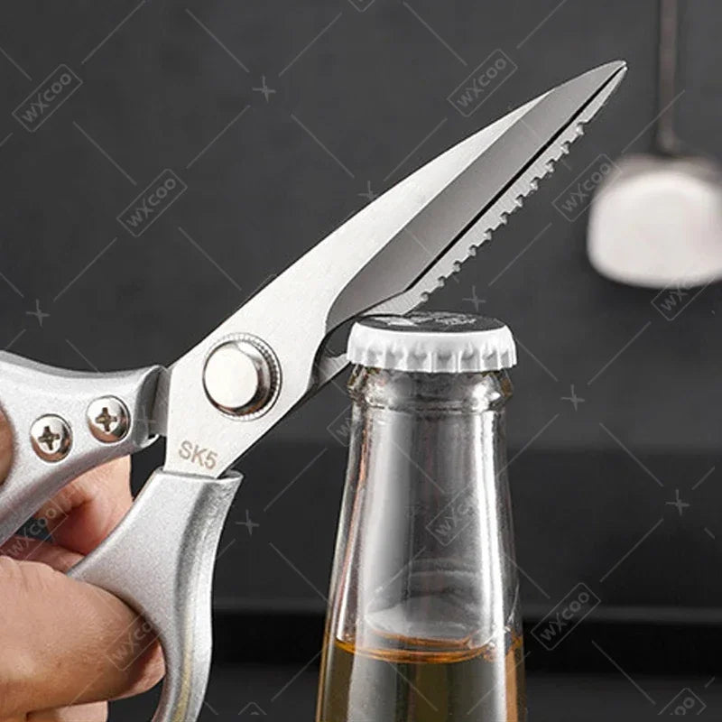 WXCOO Chicken Bone Scissors Stainless Steel Cutting Knife Kitchen Scissors Multifunctional Food Scissors Slicing Fish Meat Knife