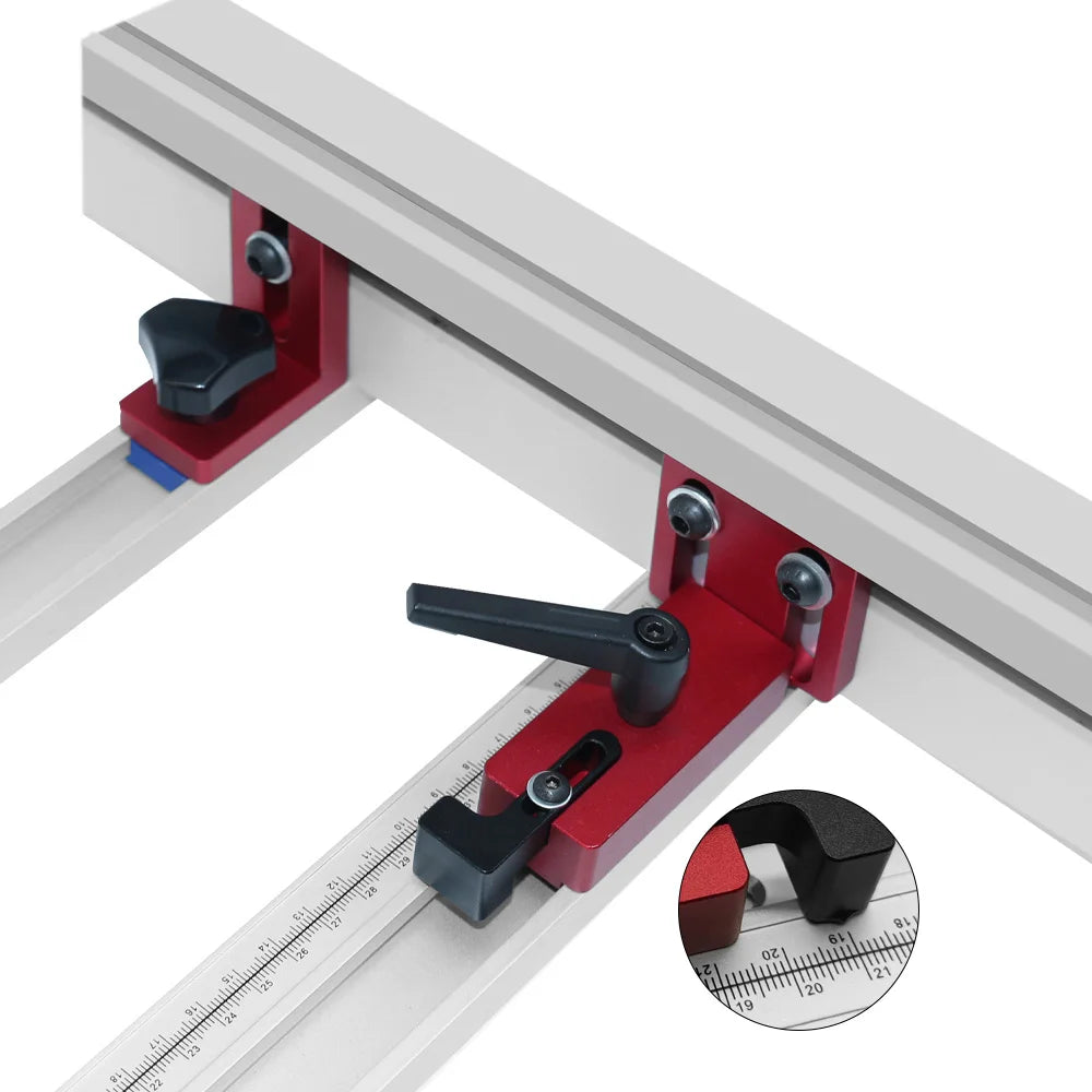 Aluminium Profile Fence 75 Type Miter Track T-track Backer 30-80CM Sliding Brackets T-Slot for Table Saw Woodworking Workbench