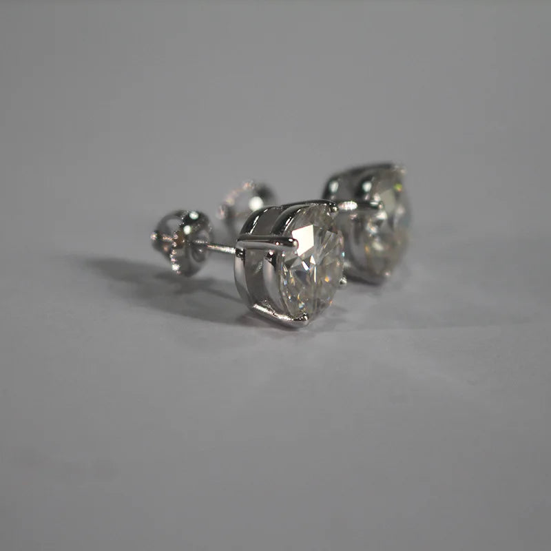 Premium 0.5-2ct Moissanite Diamond Stud Earrings for Women Orginal 925 Sterling Silver Screw Back Women Moissanite Earring 2026