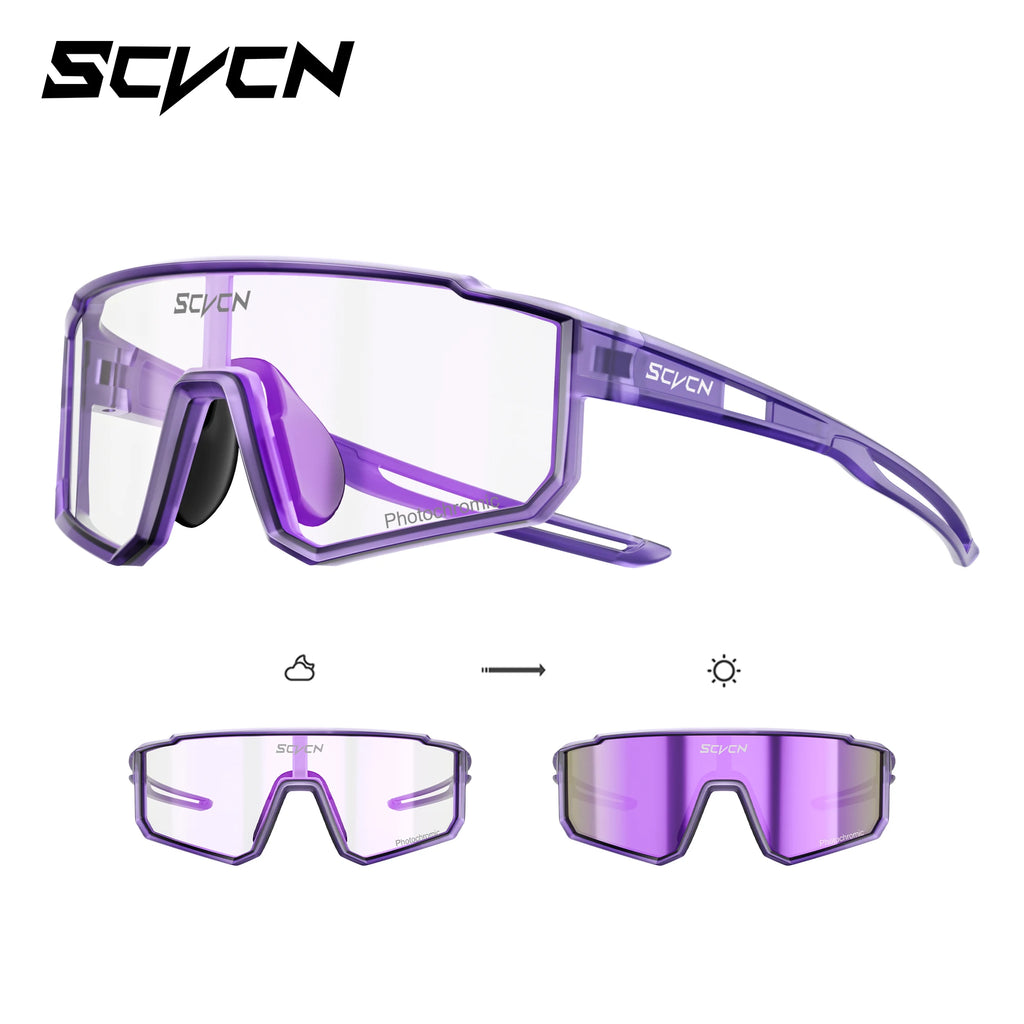 SCVCN New Photochromic Children Cycling Glasses Outdoor Sports Sunglasses Kids Road Bikes Cycling Eyewear UV400 Fashion Goggles