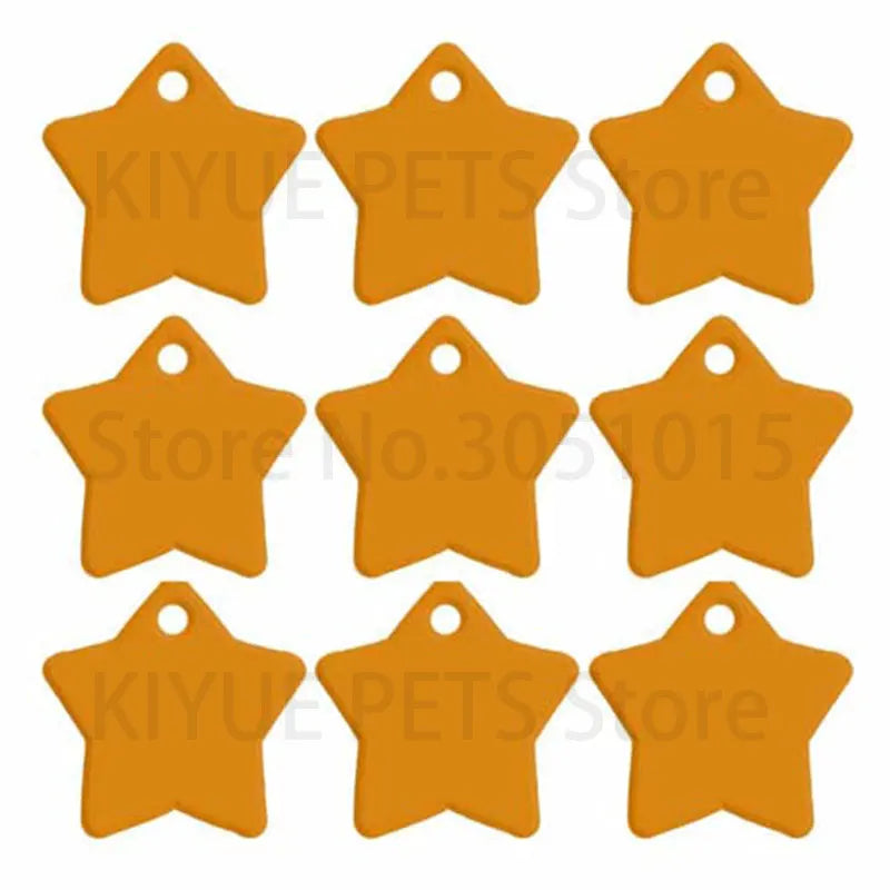 Wholesale 20Pcs Anti-lost Dog Tag For Collars Dog Name ID Tags Gifts for Dog Star Pet Collar Tags for Dog Owner Engraved Pet Tag