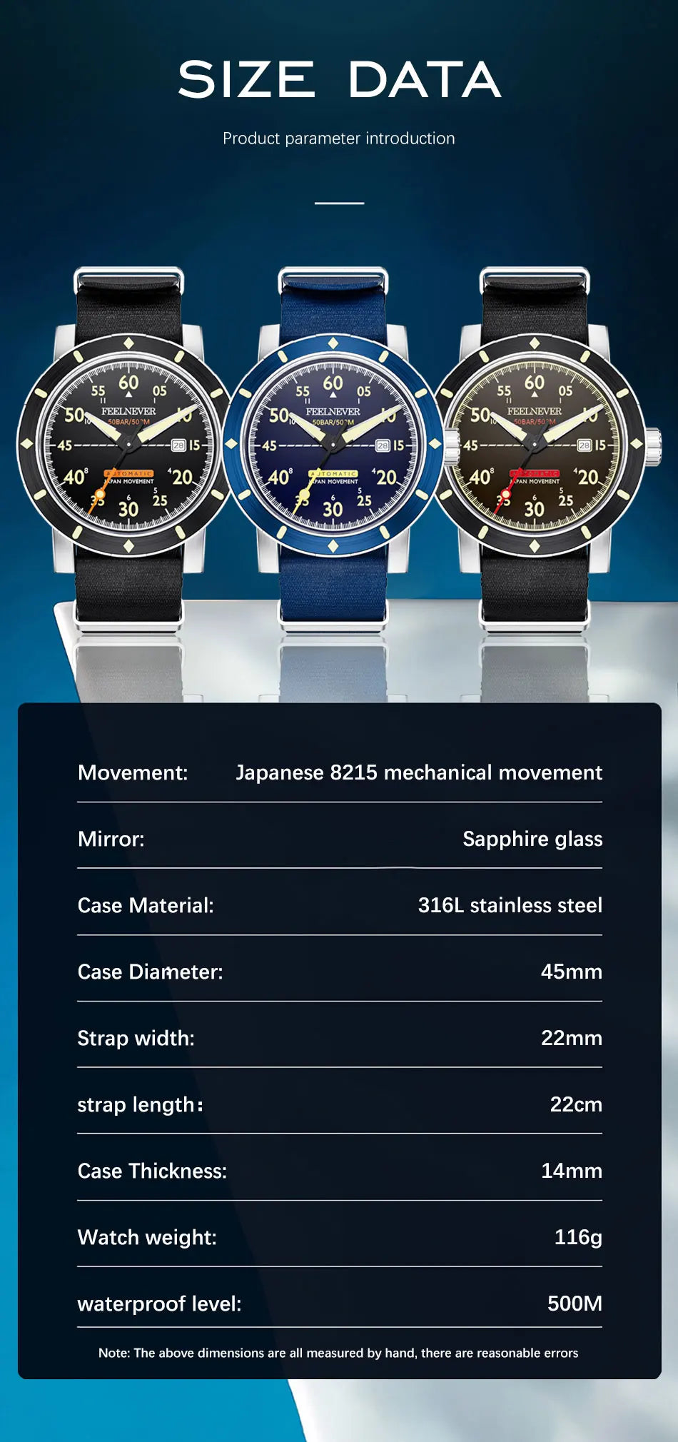 2024 New Men Watch Automatic Mechanical Wristwatch Sapphire Diver Watch 500M Waterproof Diving Sports Watches Men Reloj Hombre
