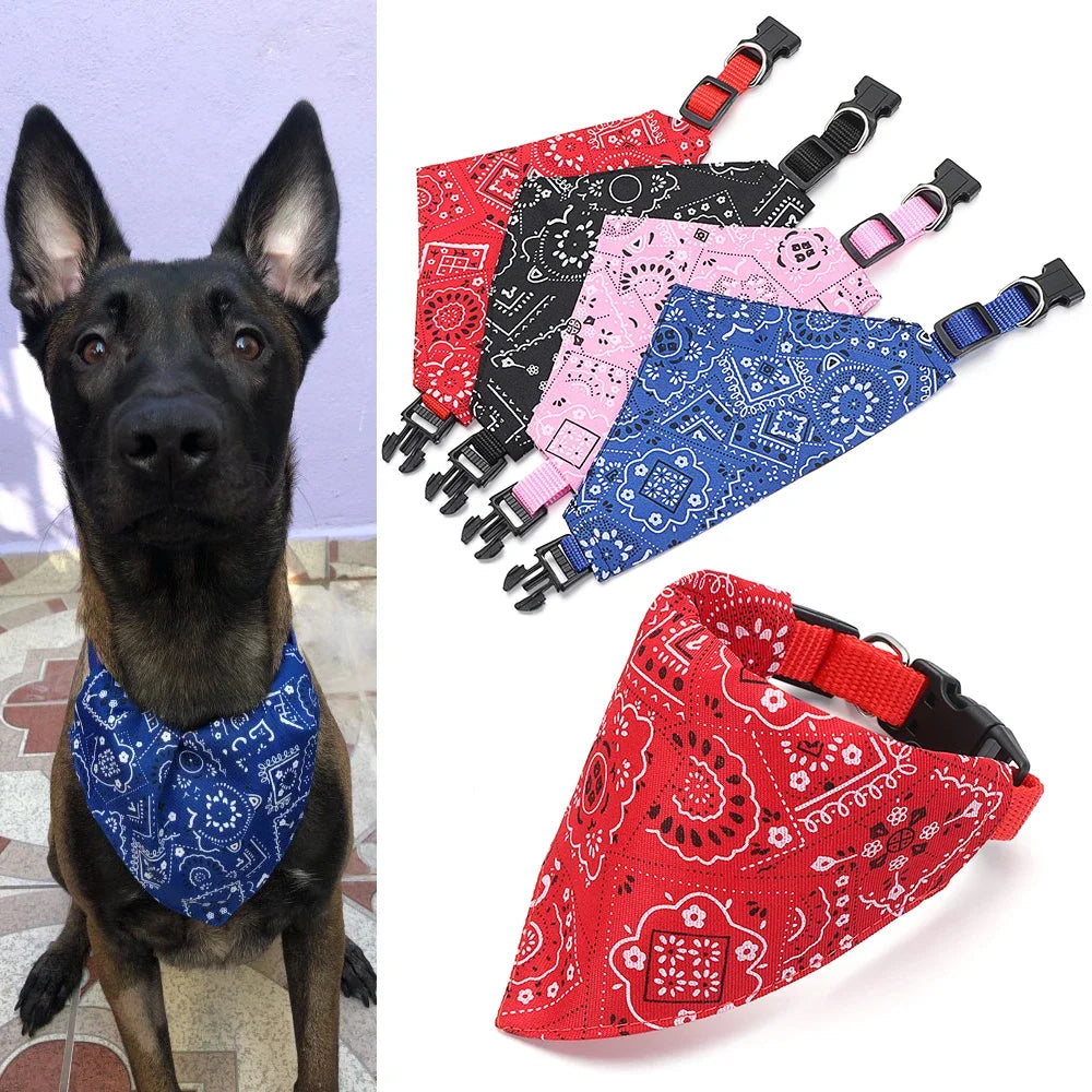 Adjustable Pet Bandana – Washable Triangular Scarf Bib for Dogs & Cats, Neck Decor, for Teddy/Bichon/Shiba/Corgi/Golden/Labrador