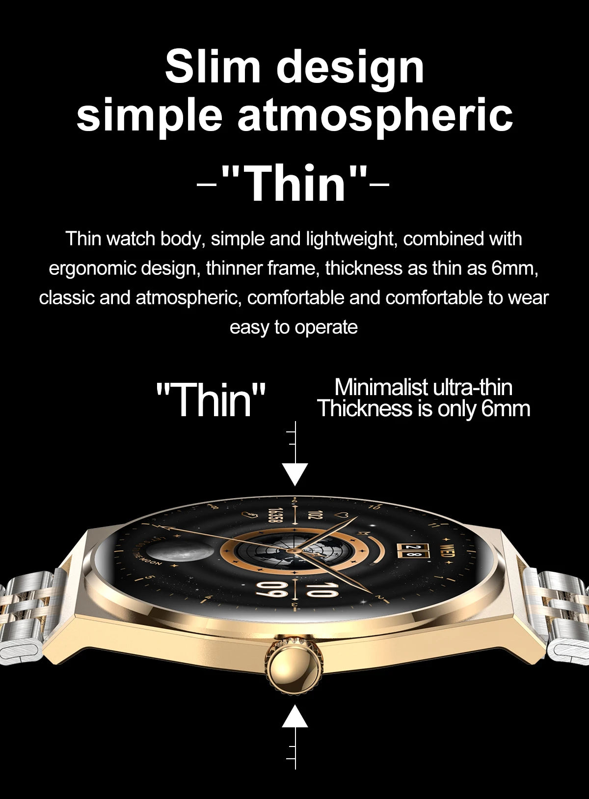 DAORKOW New Ultra thin Wireless Call SmartWatch Women Watches Men Sports Fitness Tracker Heart Rate Smartwatches For Android IOS