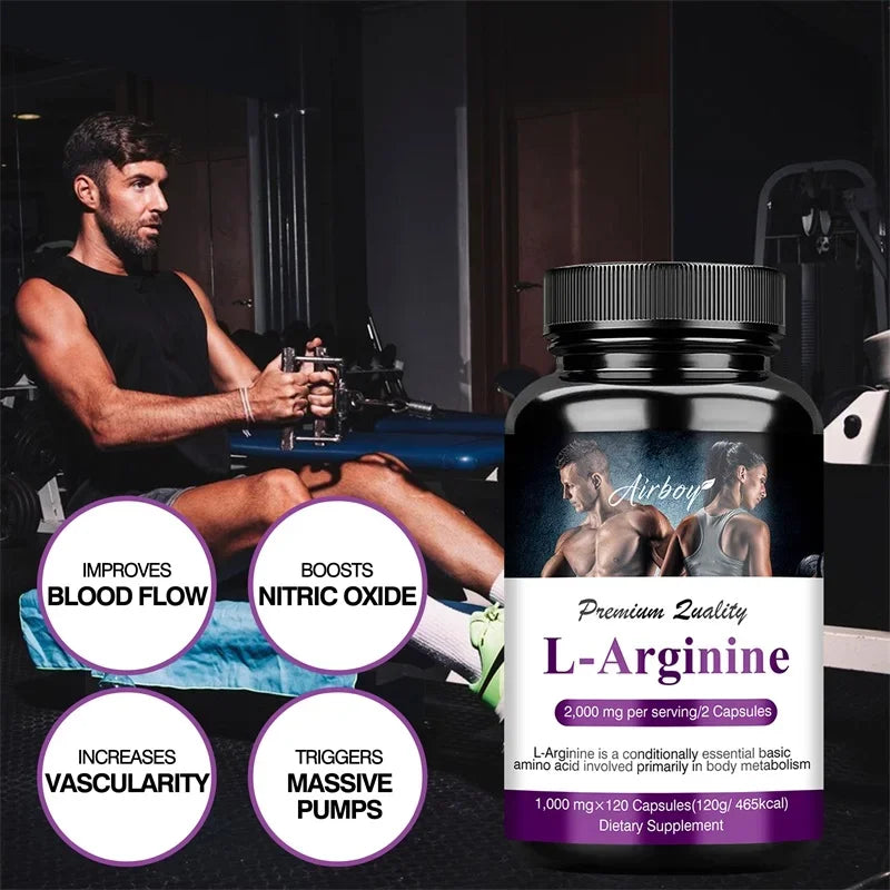 Men's L Arginine Capsules Supplement Endurance Performance for Workouts Muscle Growth Mercury for Adult