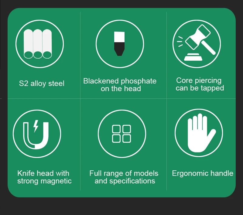 1pcs LAOA Magnetic Screwdriver Phillips Slotted Screwdrivers Set Hardness 58HRC Alloy Steel with Tap Knock Function