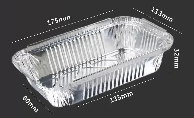 100 Pieces of Barbecue Tin Foil Special Packaging Box Aluminum Foil Lunch Box Home Takeaway Air Fryer Disposable Tin Foil Bowl