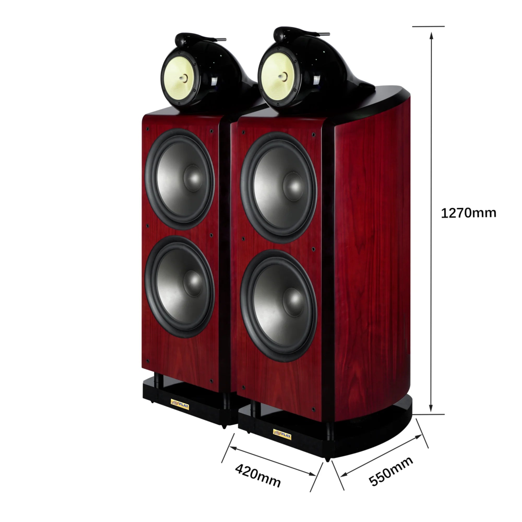 New Version AVplay M212-BF 3-Way Dual 12-Inch Woofer HiFi Loudspeaker Sensitivity 89dB 100-500W /4ohm Horn midrange Speakers