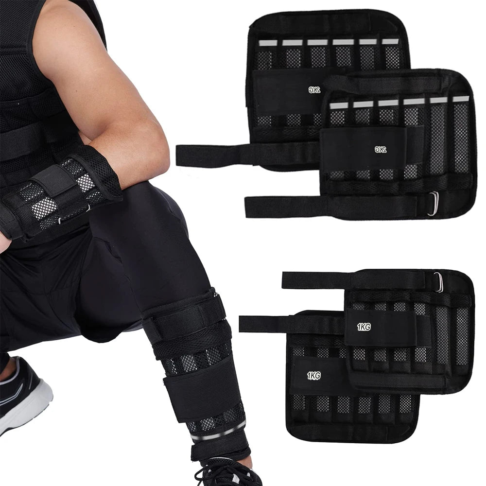 1Pair Adjustable Wrist Ankle Weights, Removable Arm & Leg Weight for Men & Women, Fitness, Strength Training, Running, Walking