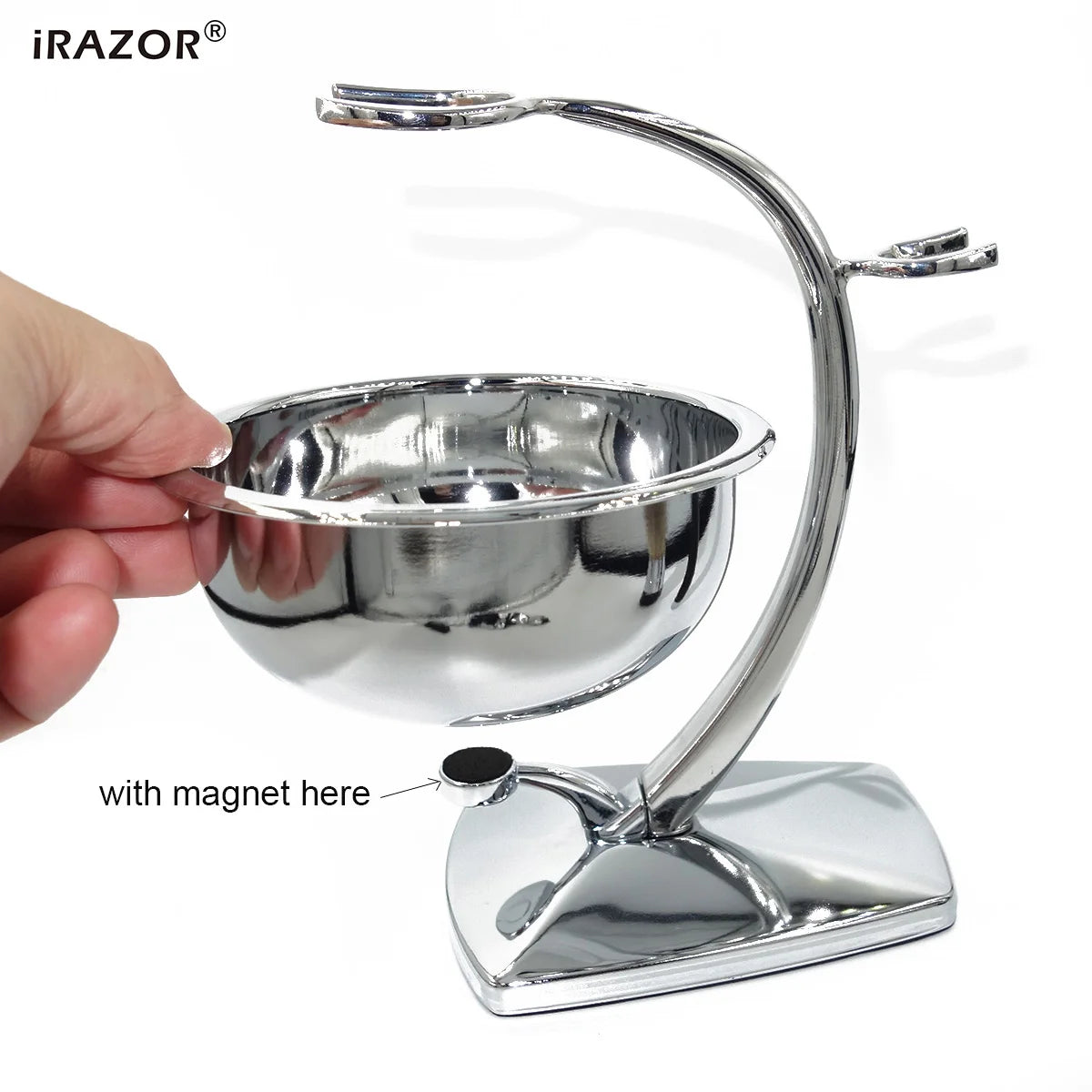 iRAZOR 5-Blade Fusion Safety Razor Shaving Kit with Badger Hair Shaving Brush & Bowl Stand Holder - Grooming Gift for Men