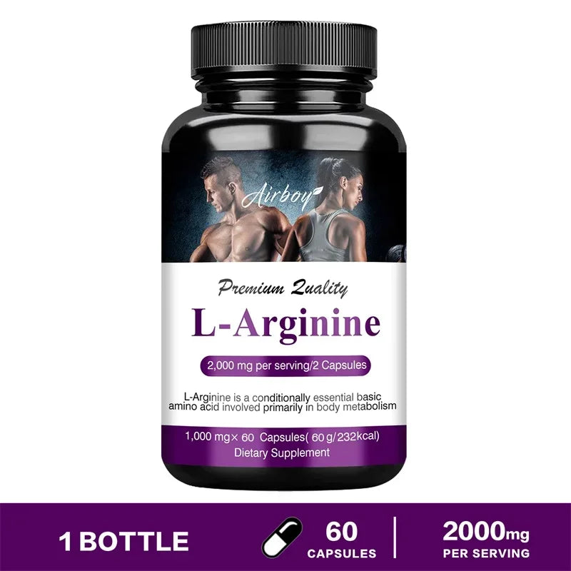 Men's L Arginine Capsules Supplement Endurance Performance for Workouts Muscle Growth Mercury for Adult