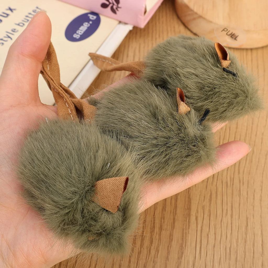 10/1PCS Interactive Mouse Plush Cat Chew Toy Squeaky Imitation Mice Bite-resistant Kitten Toy Interactive Plush Cat Toy Supplies