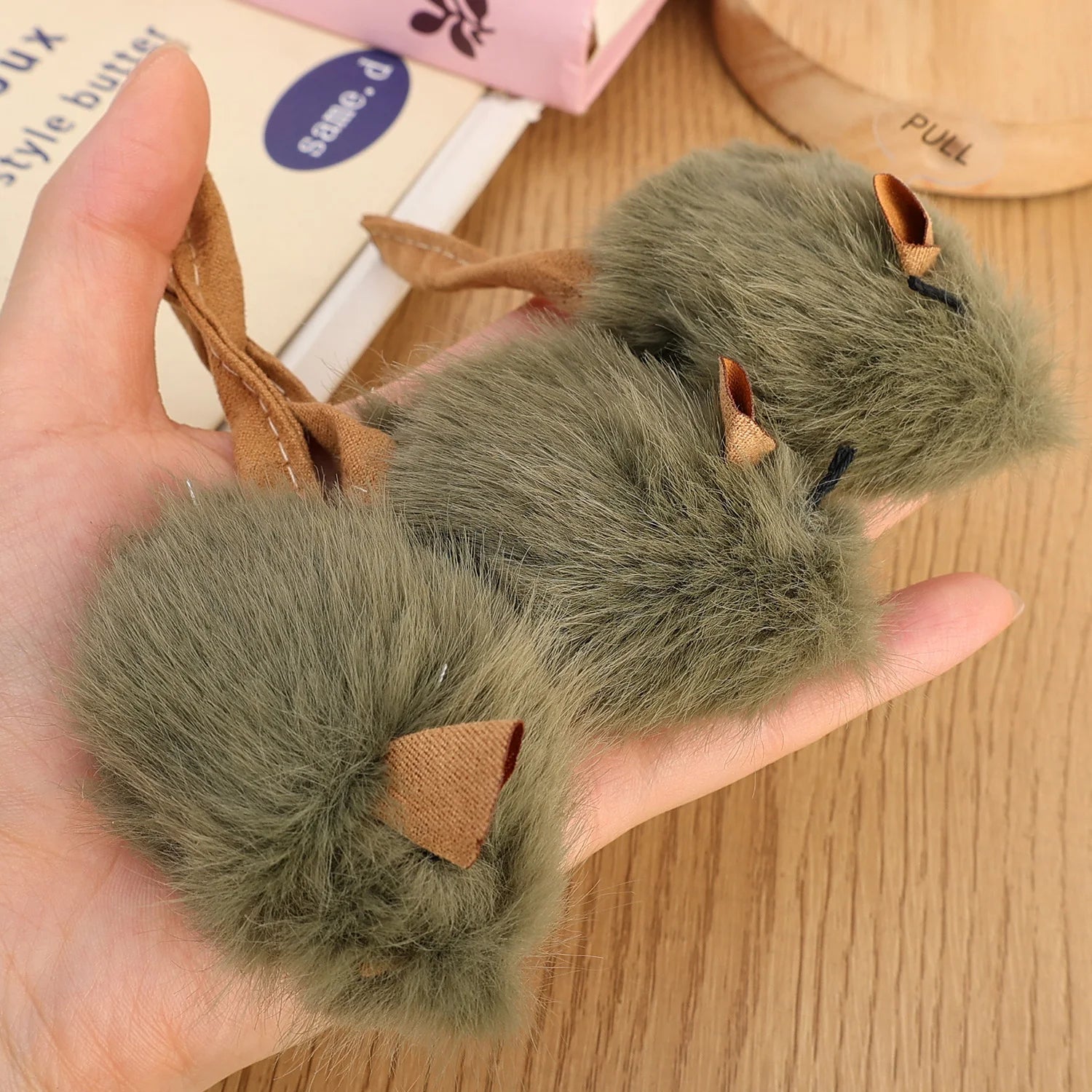 10/1PCS Interactive Mouse Plush Cat Chew Toy Squeaky Imitation Mice Bite-resistant Kitten Toy Interactive Plush Cat Toy Supplies
