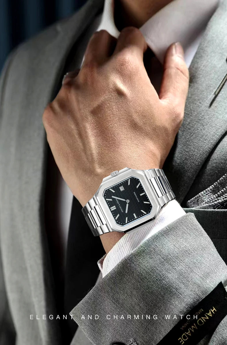 2025 Specht & Söhne New Hot Selling Ultrathin Cubic Watch For Men Quartz Wristwatch Sapphire Green Color Luminous Waterproof