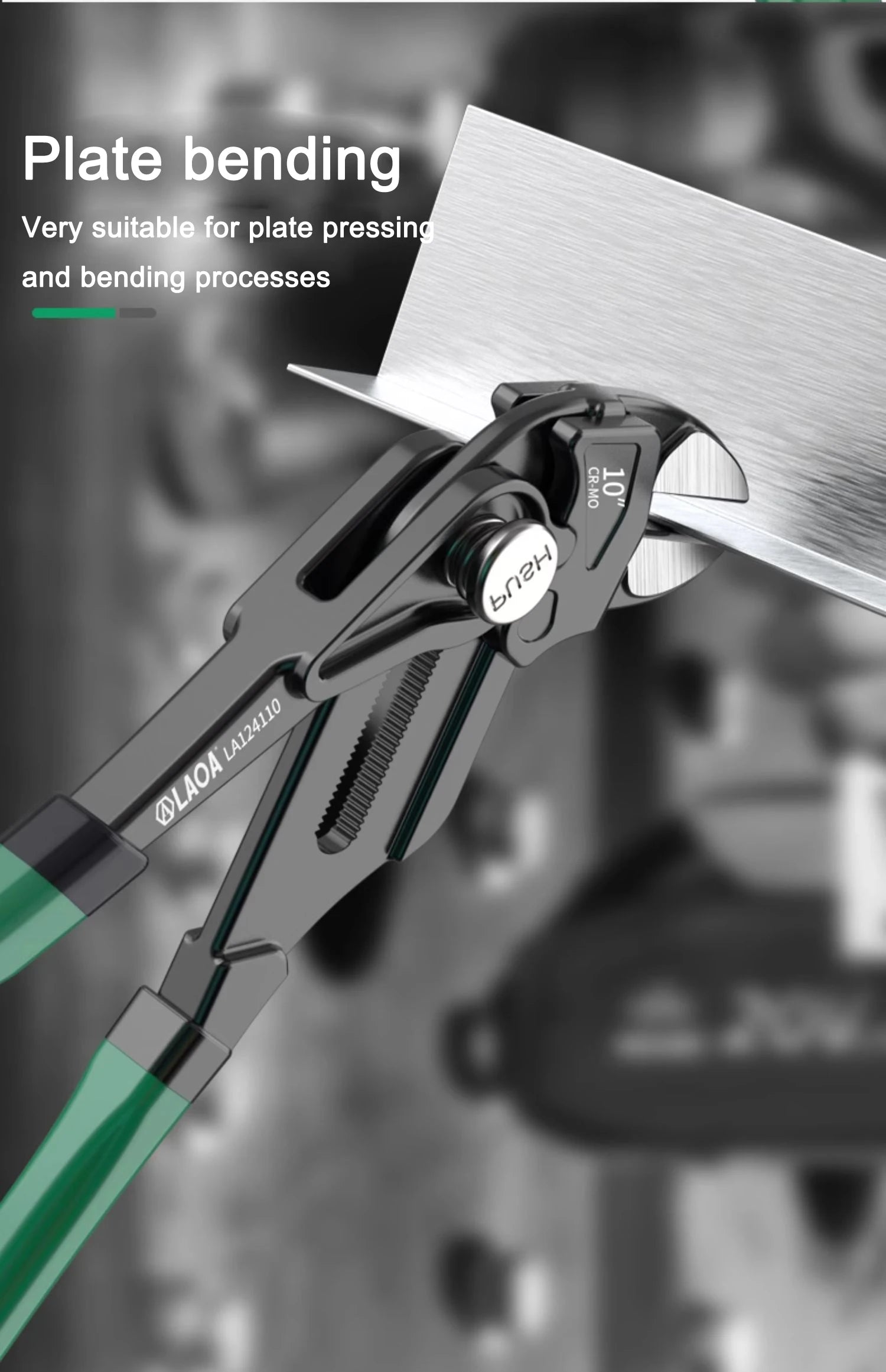 LAOA Clamp Type Wrench Pipe Pliers Parallel Clamping Mouth Multi-Purpose 7" 10" Adjustable Wrench Manual Clamping Household Tool
