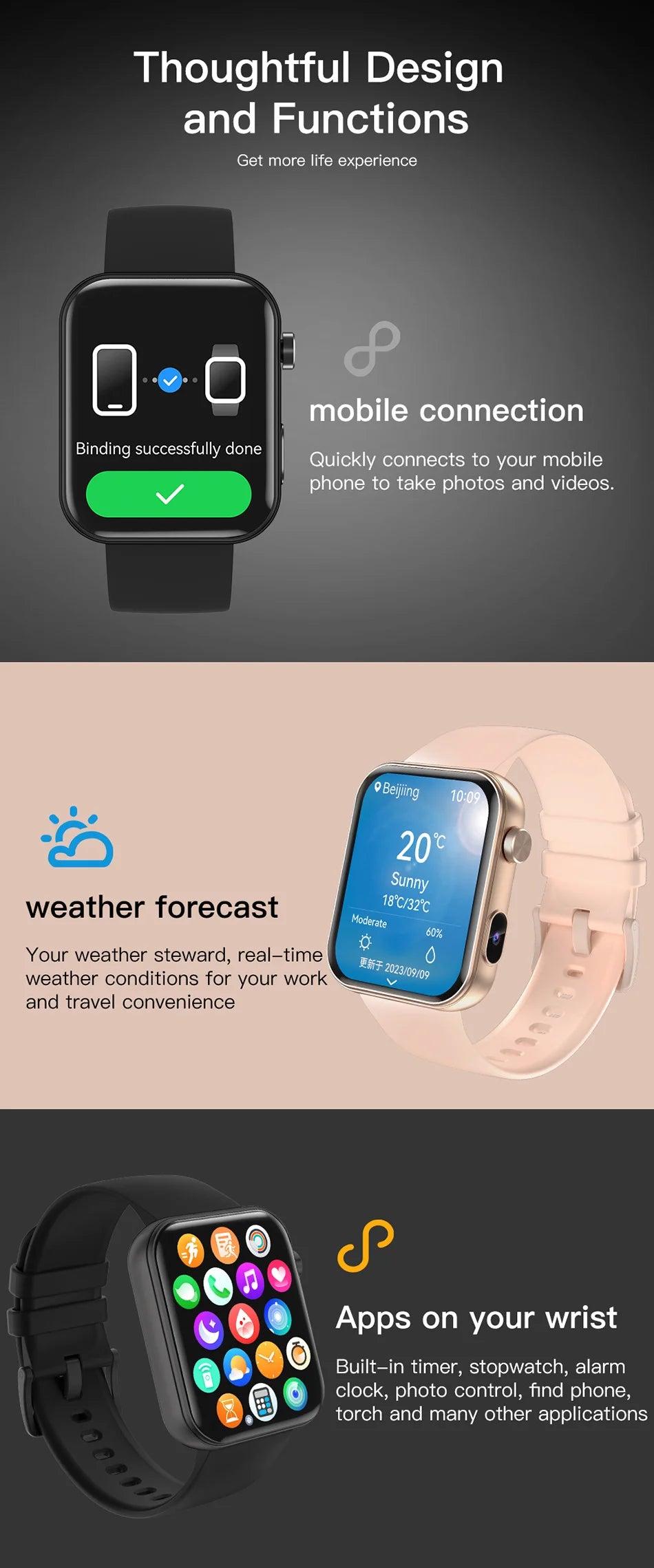 2025 New Smart Watch Women Men HD Camera Record Video Heart Rate 512MB Memory Music Sport Waterproof Bluetooth Call Smartwatch