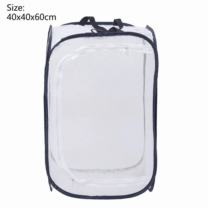 Portable folding insect breeding cage butterfly breeding hatching breathable transparent mesh box observation box insect house