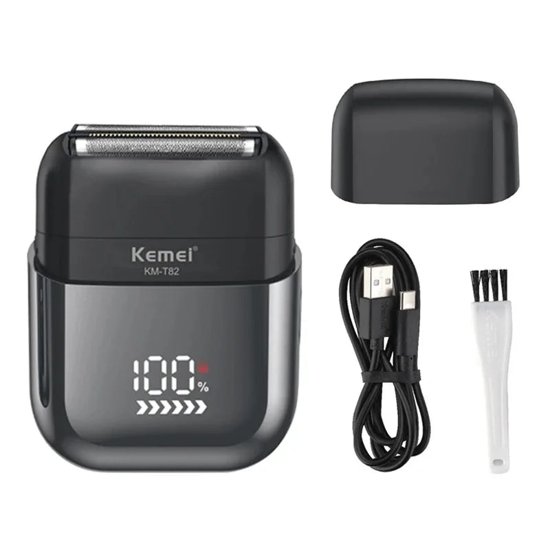 Kemei Foil Shaver Electric Razor for Men's Face Compact Travel Shavers Waterproof Close Shave Trimmer USB-C Rechargeable Gifts