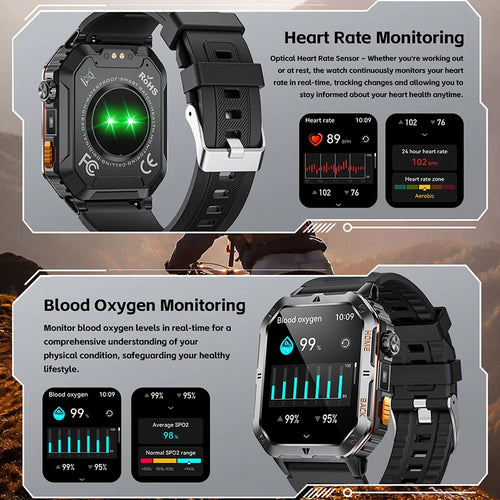 2025 New Smart Watch Men 1000mAh Ultra Large Battery 3ATM Professional Waterproof 2.01" HD Display Outdoor GPS Sports Smartwatch
