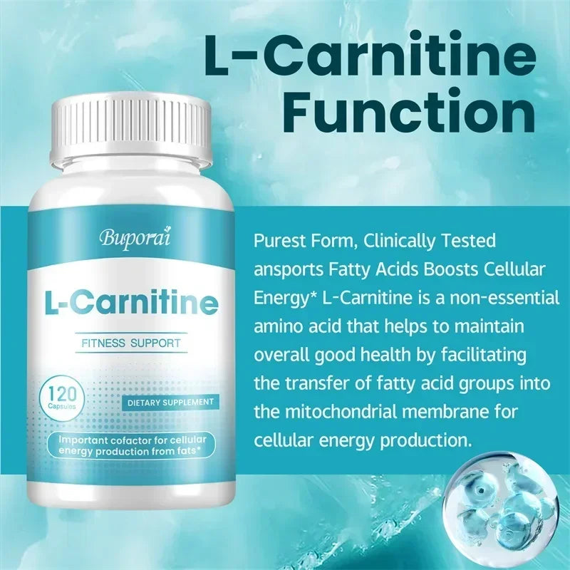 L-Carnitine Capsules - Weight Management,Support Energy,Grow Muscles, Promote Metabolism, Improves Memory and Concentration