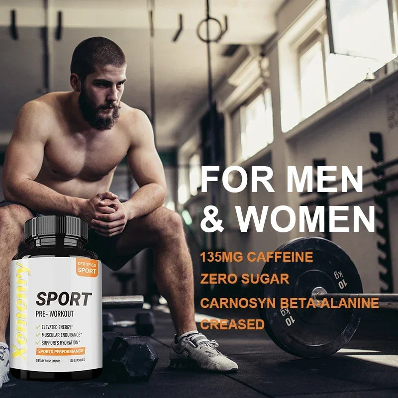 Sport Pre Workout Supplement - Increase Muscle Strength, Improve Athletic Performance, Reduce Fatigue, Muscle Building & Growth