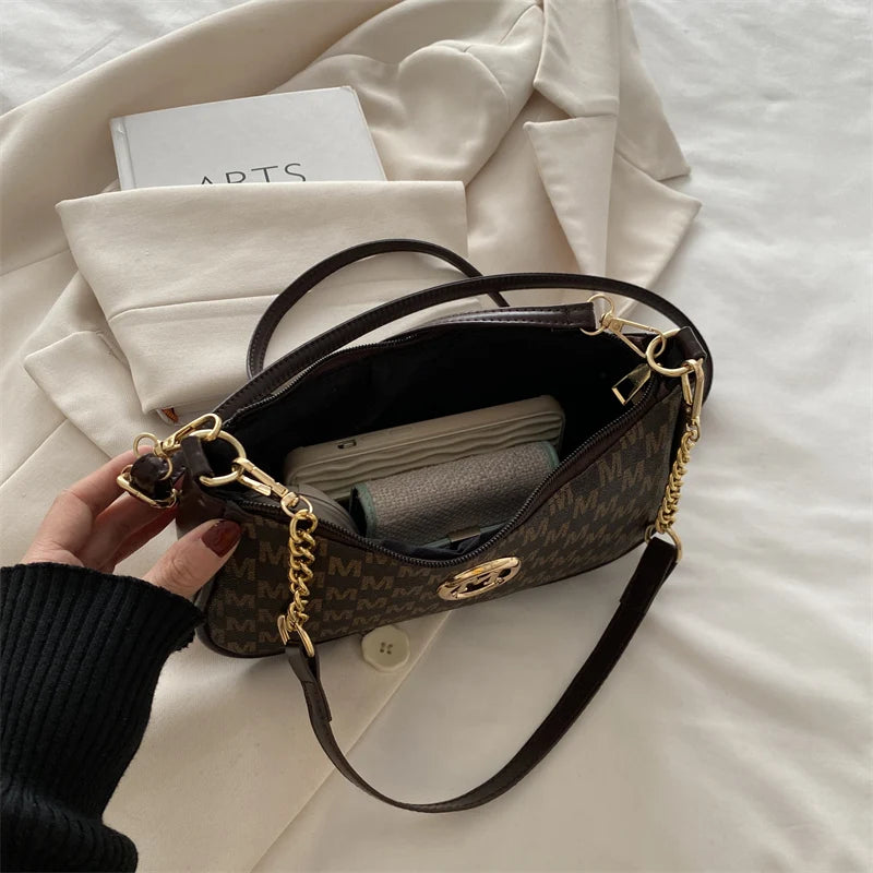 Vintage Floral Print Underarm Bag Women's Crossbody Shoulder Bag Casual Versatile Small Bag Popular Female Fashion Design