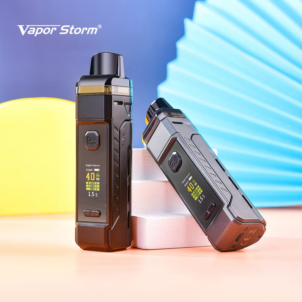 Vapor Storm VPM40 40W Pod Mod Starter Kit Mesh Coils 4.8ml Cartridge fit 18650 Battery E Cigarette V-PM40 Nova Nord Drag System
