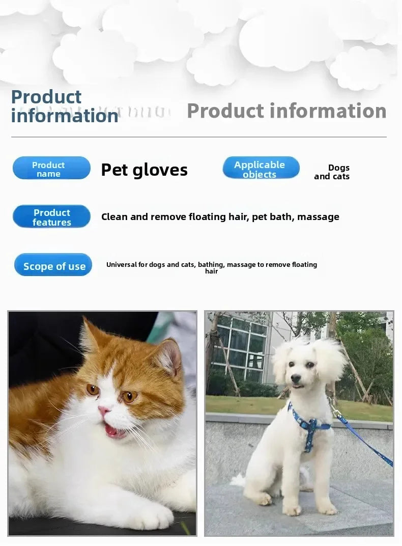 Pet Hair Glove Comb Pet Dog Cat Grooming Cleaning Glove Deshedding Hair remover Massage Brush Animal Supplies Cat Accessoies