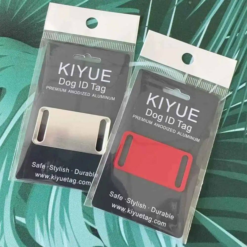 KIYUE 20Pc Pet Shop Aluminum Tags Dog Name Tag ID Plate Custom Laser Engraved For Cat Phone Number Lable Keyrings Accessories