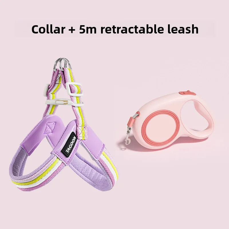 Hakimi Leash Dog Walking Harness Breathable Lightweight No Pulling Neck Collar for Small to Medium Dogs like Shiba Inu And Corgi