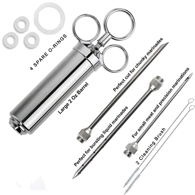 Hot Selling BBQ Meat Syringe Marinade Injector Turkey Chicken Flavor Syringe Kitchen Cooking Syinge Accessories