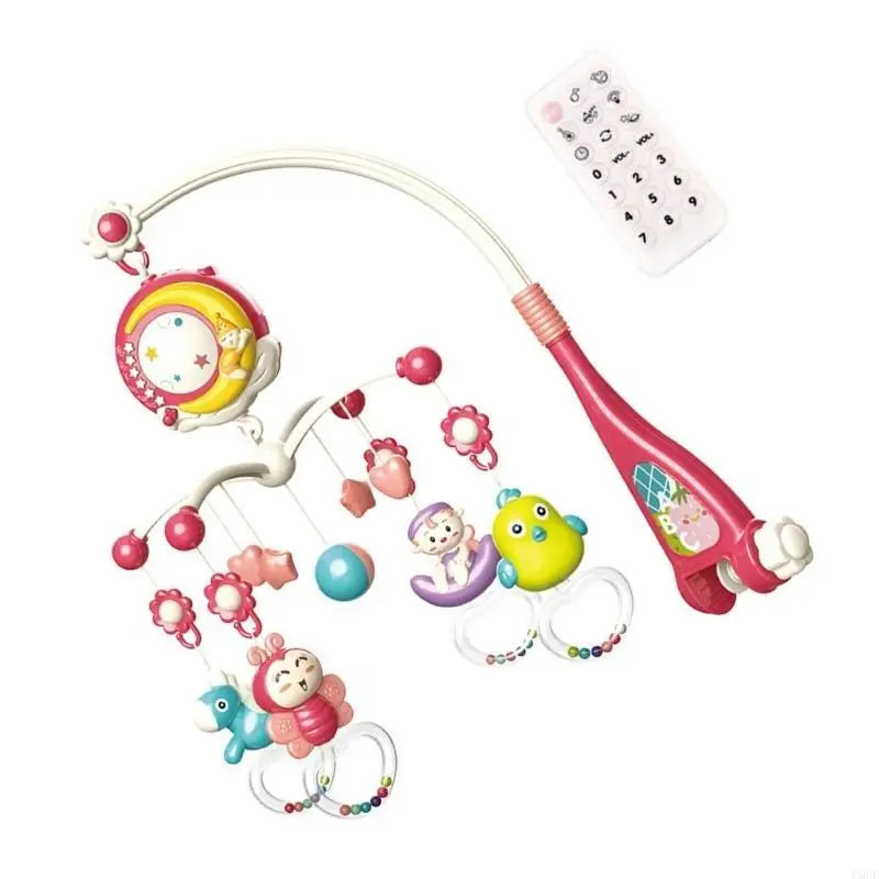 Hanging Rotating Rattles Music Box Musical Crib Mobile for Boy Girl 0-24 Month