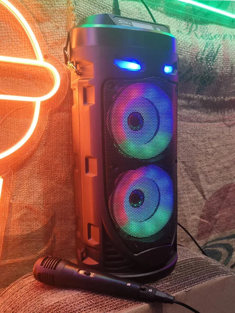 30W Wireless Column Big Power Stereo Portable Bluetooth Speaker Subwoofer Bass Party Speakers with Microphone Family Karaoke USB