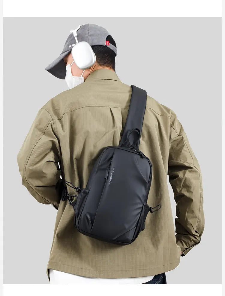 Large Capacity Fashion Waterproof Men's Crossbody Bag Travel Casual Ladies Single Shoulder Slant Bag Korean Style Chest Bag
