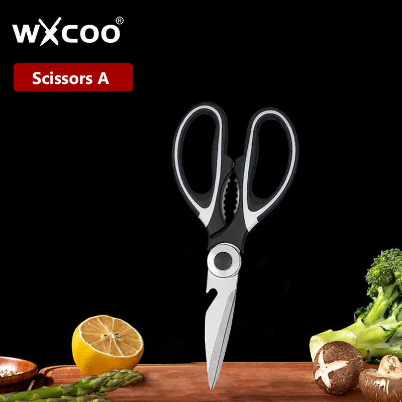 WXCOO Chicken Bone Scissors Stainless Steel Cutting Knife Kitchen Scissors Multifunctional Food Scissors Slicing Fish Meat Knife